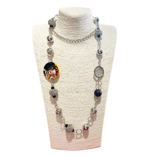 Collana dipinta a mano – Il bacio di Klimt