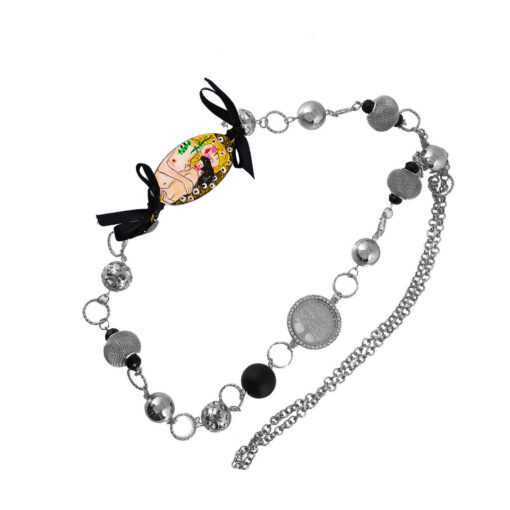 Collana dipinta a mano – Madre e figlio di Klimt