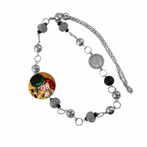 Collana dipinta a mano – Il bacio di Klimt