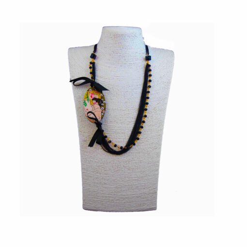 Collana dipinta a mano – Madre e figlio di Klimt