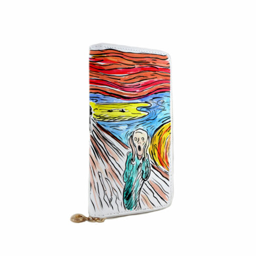 Portafoglio dipinto a mano – L’urlo di Munch cartoon color