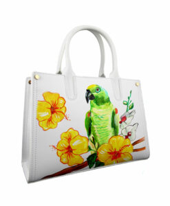 Borsa dipinta a mano – Green parrot