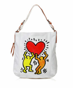 rsa in pelle dipinta a mano - Omaggio a Keith Haring