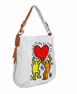 rsa in pelle dipinta a mano - Omaggio a Keith Haring