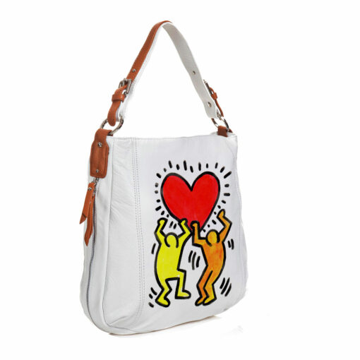 rsa in pelle dipinta a mano - Omaggio a Keith Haring