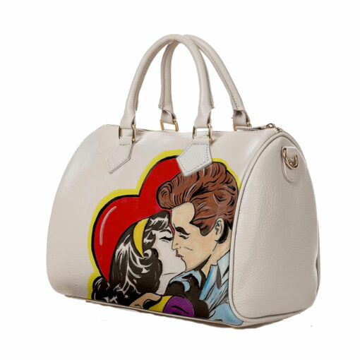 Borsa dipinta a mano – Love, omaggio a Roy Lichtenstein