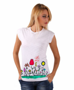 Hand-painted T-shirts - Naif flowers