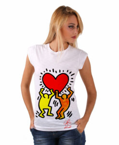 Hand-painted T-shirt - Tribute to Keith Haring