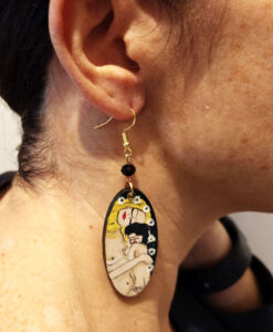 Orecchini dipinti a mano – Madre e figlio di Klimt
