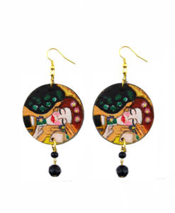 Orecchini dipinti a mano – Il bacio di Klimt:
