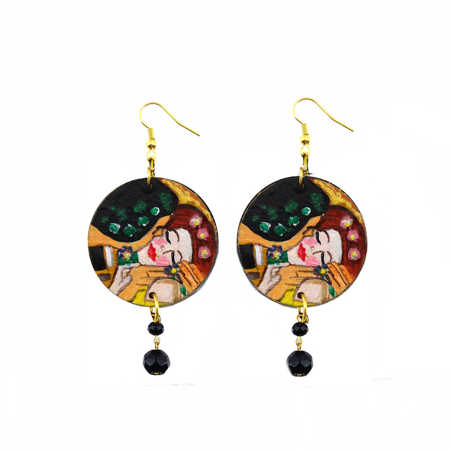 Orecchini dipinti a mano – Il bacio di Klimt: Orecchini dipinti a mano – Il bacio di Klimt: