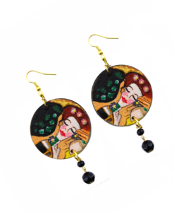 Orecchini dipinti a mano – Il bacio di Klimt