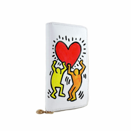 Portafoglio dipinto a mano – Omaggio a Keith Haring