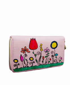 Hand painted wallet - Naif flowers