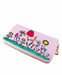 Hand painted wallet - Naif flowers