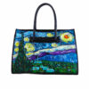 Borsa dipinta a mano - La notte stellata di Van Gogh