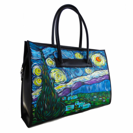 Hand painted bag – The starry night by Van Gogh