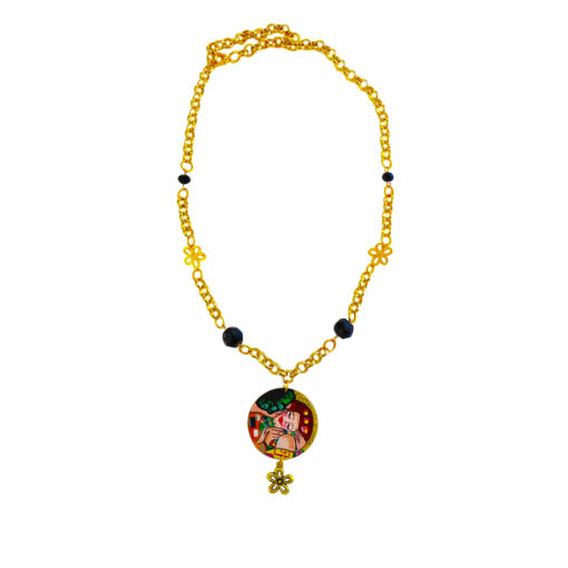 Collana dipinta a mano – Il bacio di Klimt