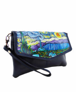 Borsa dipinta a mano – La notte stellata di Van Gogh