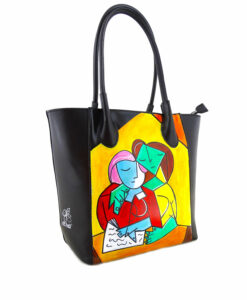 Borsa dipinta a mano – Due ragazze che leggono di Picasso