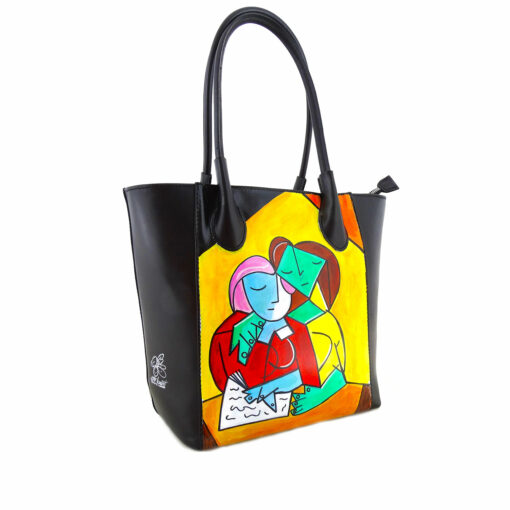 Borsa dipinta a mano – Due ragazze che leggono di Picasso