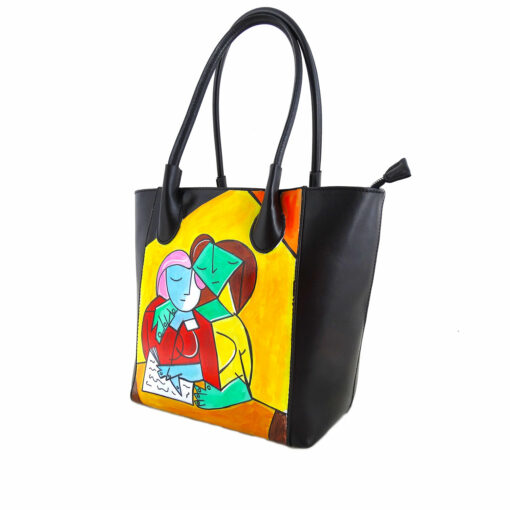 Borsa dipinta a mano – Due ragazze che leggono di Picasso