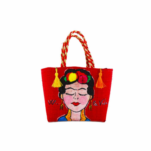Hand-painted handbag - I Love Frida
