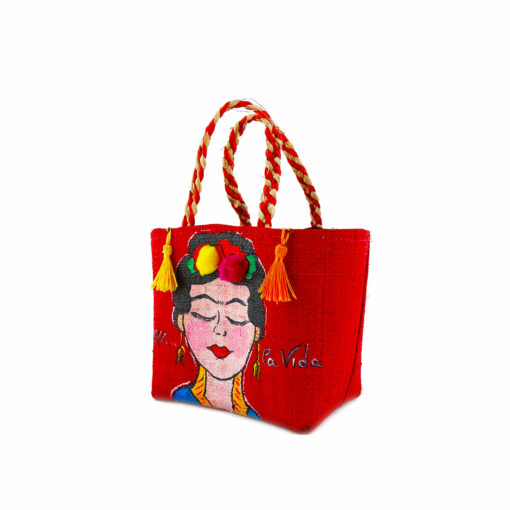 Hand-painted handbag - I Love Frida