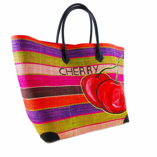 Borsa dipinta a mano in paglia – Cherry