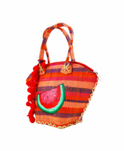 Hand-painted straw handbag - Watermelon