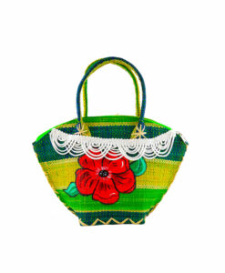 Borsa di paglia dipinta a mano – Fiore