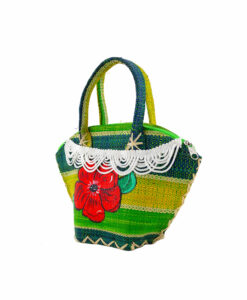 Borsa di paglia dipinta a mano – Fiore