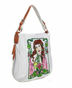 Borsa dipinta a mano - Omaggio ad Alphonse Mucha