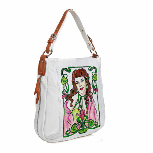 Borsa dipinta a mano - Omaggio ad Alphonse Mucha