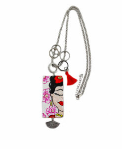 Collana dipinta a mano – I love Frida Kahlo