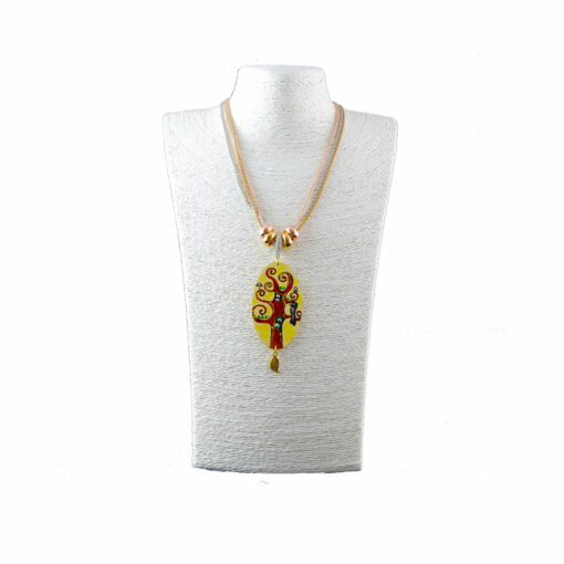 Collana dipinta a mano – L’ albero della vita di Klimt