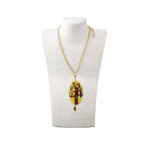 Collana dipinta a mano – L’ albero della vita di Klimt