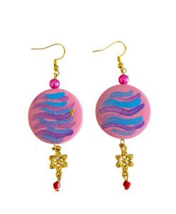 Orecchini dipinti a mano – Le ninfee rosa di Monet