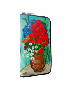 Portafoglio dipinto - Vaso con papaveri ed altri fiori di campo di Van Gogh