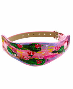 Bracciale dipinto a mano – Le ninfee rosa di Monet