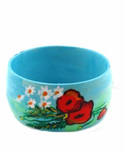 Bracciale dipinto a mano – Vaso con papaveri ed altri fiori di campo di Van Gogh