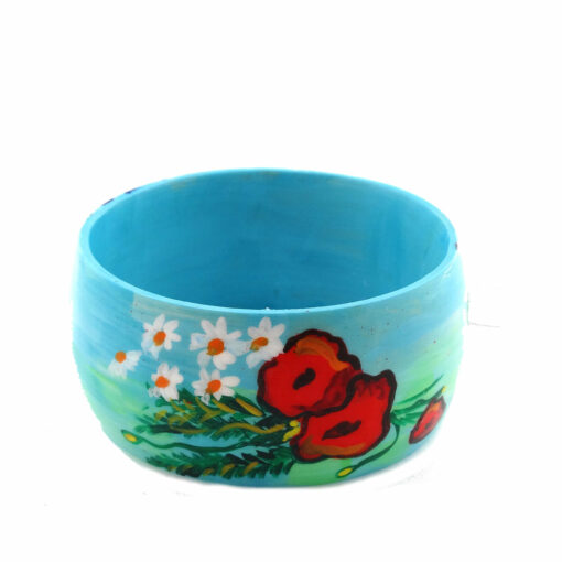 Bracciale dipinto a mano – Vaso con papaveri ed altri fiori di campo di Van Gogh