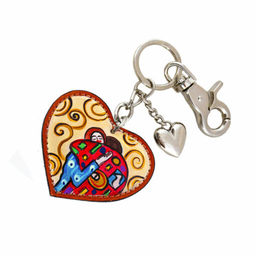 Hand painted keyring - The embrace by Klimt
