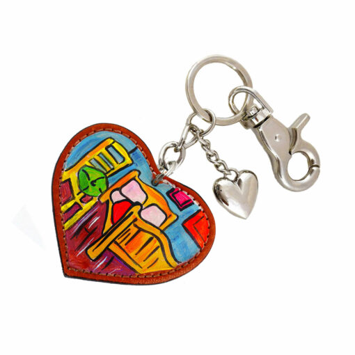 Hand painted keychain – The room by Van Gogh