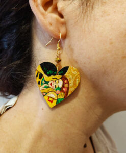Orecchini dipinti a mano – Il bacio di Klimt
