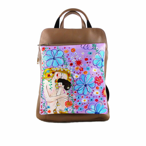 Borsa zaino dipinta a mano – Madre e figlio di Klimt
