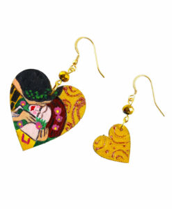 Hand painted earrings - The Kiss by Gustav Klimt