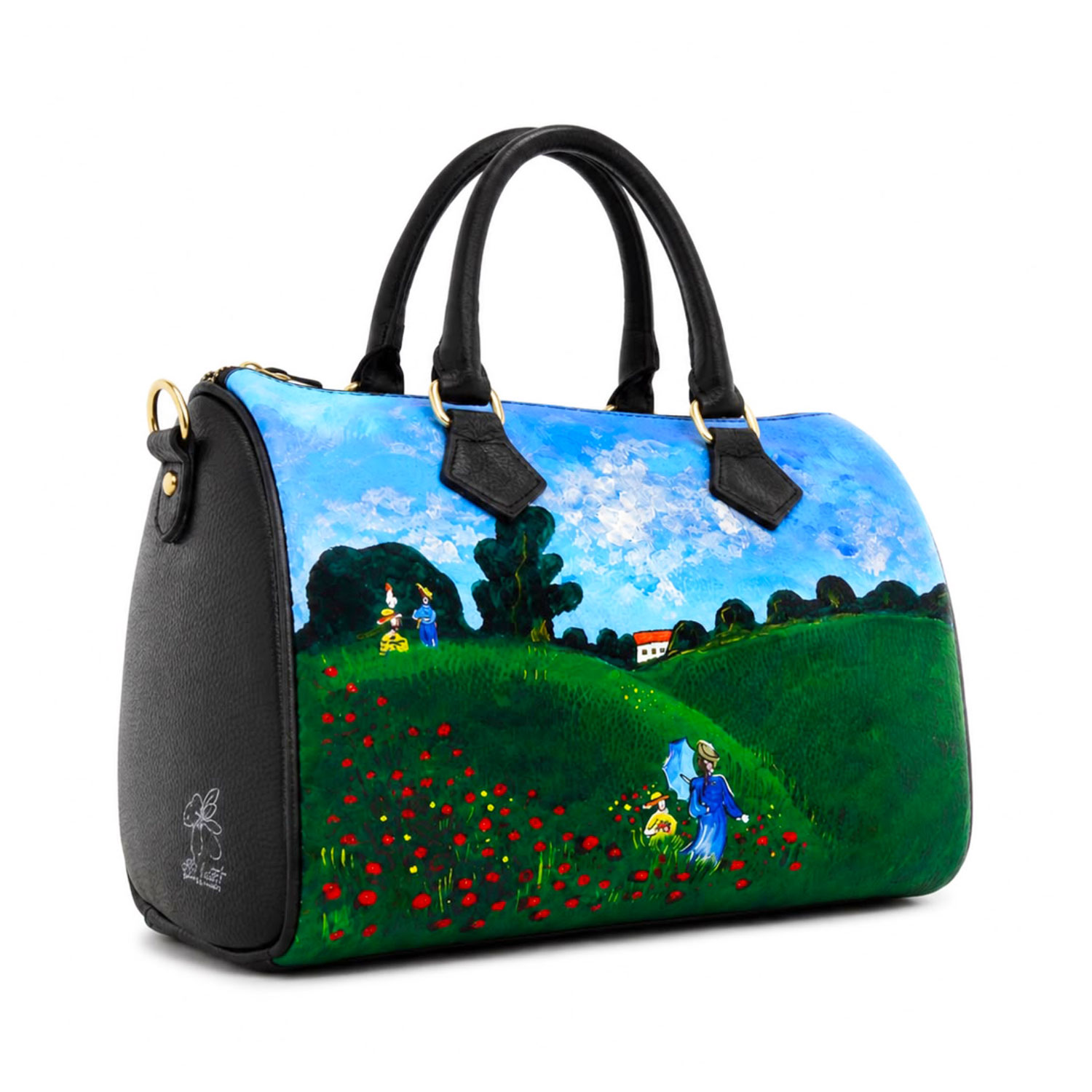 Borsa dipinta a mano - I papaveri di Monet Borsa dipinta a mano - I papaveri di Monet