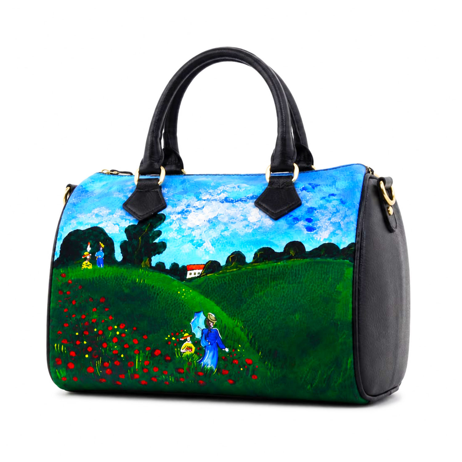 Borsa dipinta a mano - I papaveri di Monet Borsa dipinta a mano - I papaveri di Monet