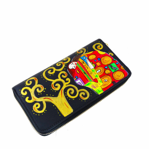 Hand painted wallet - The embrace by Klimt
